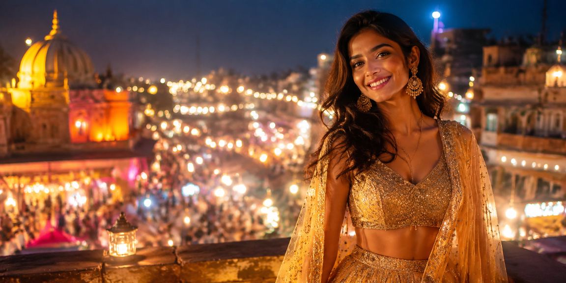 Excited players playing casino games in traditional lehenga dress
